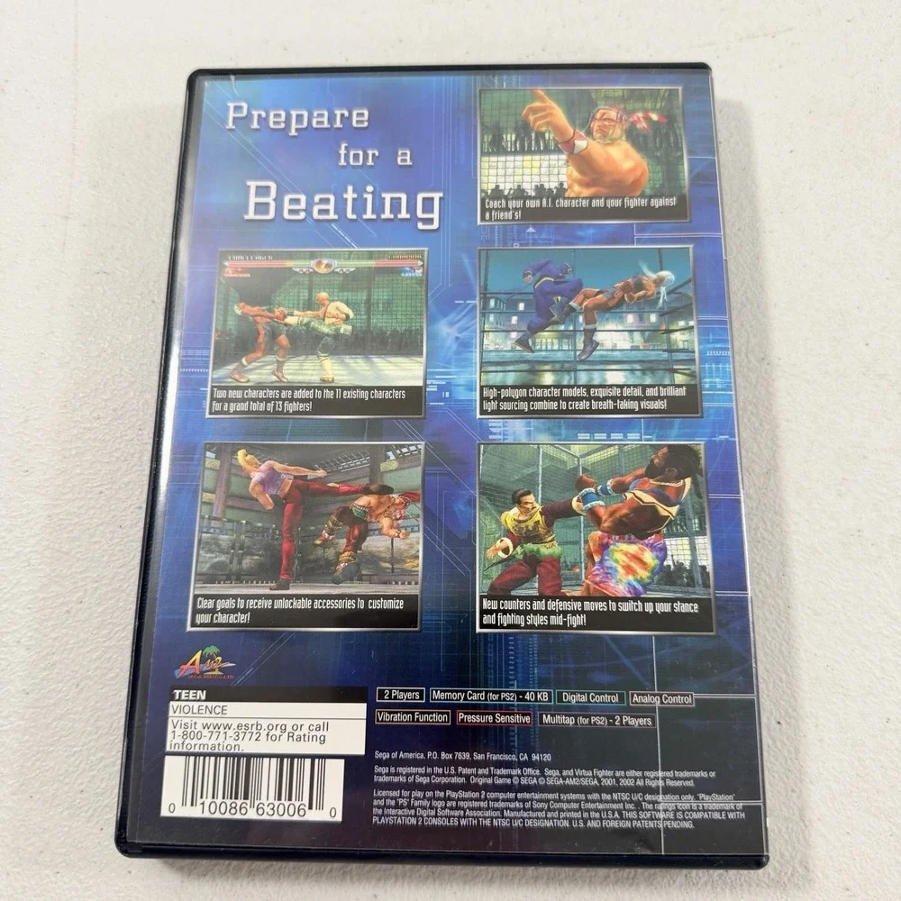 Virtua Fighter 4 (Sony PlayStation 2 PS2, 2002) CIB Complete W/ Reg Card‎ TESTED